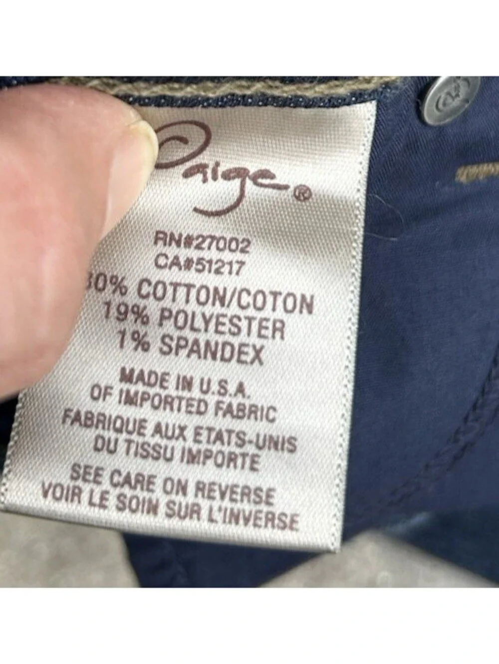 Paige Skyline Made in USA Bootcut Stretch Denim Jeans Womens 25W x 32.5L Rise 7